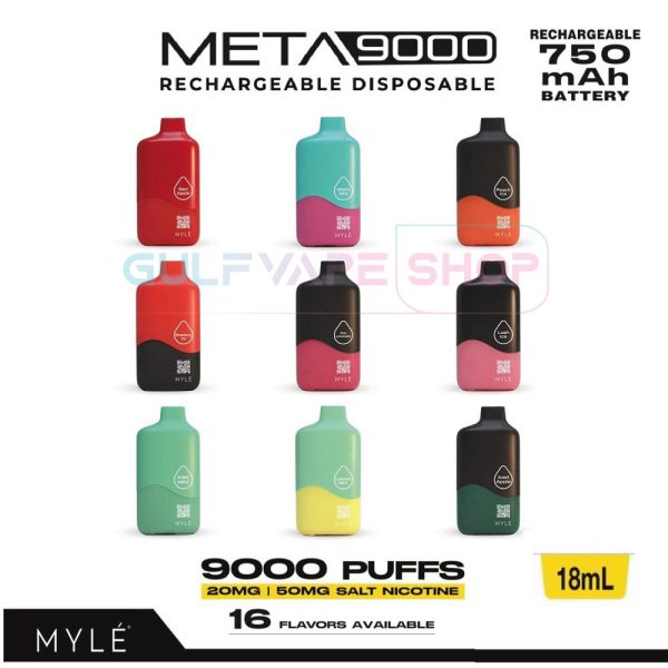 MYLE META 9000 PUFFS RECHARGEABLE VAPE