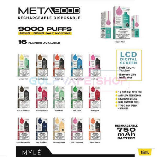 myle meta 9000 puffs disposable vape uae