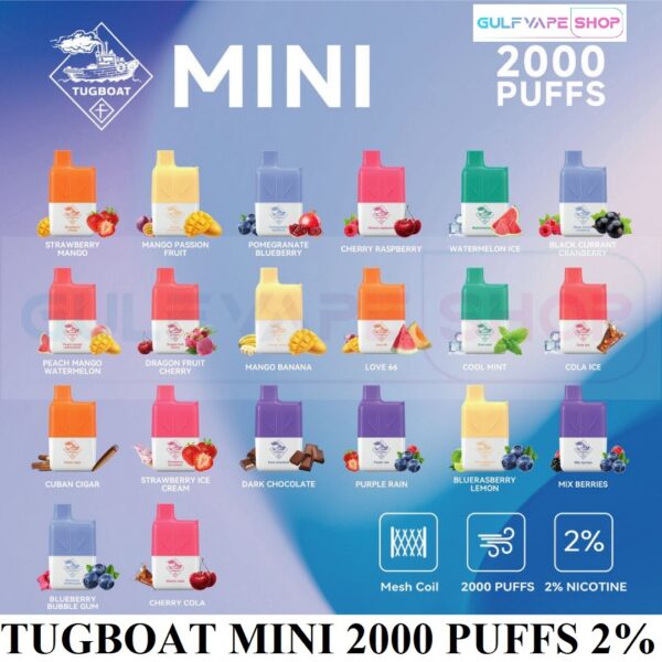 TUGBOAT MINI 2000 PUFFS DISPOSABLE VAPE
