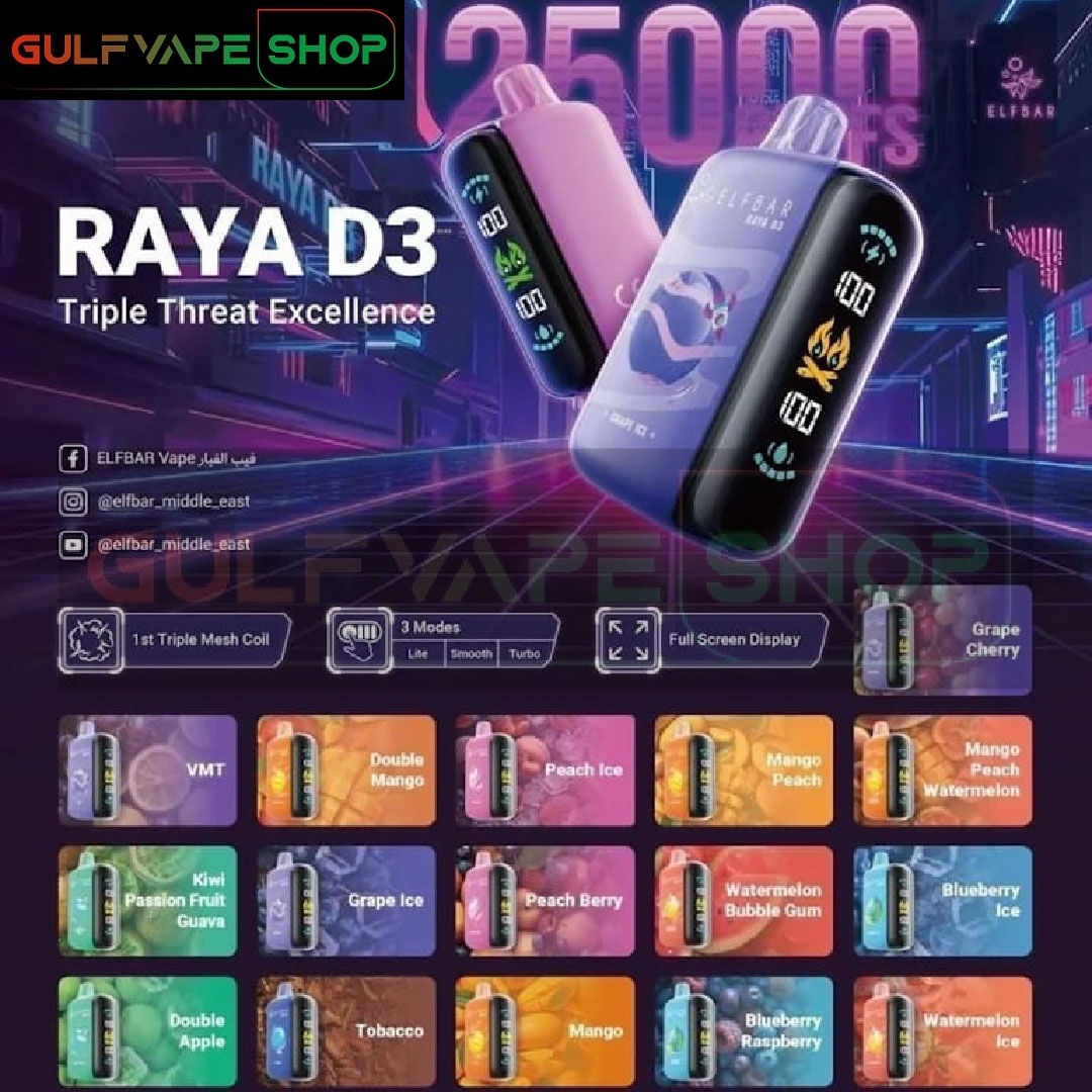 ELF BAR RAYA D3 PRO 25000 PUFFS DISPOSABLE VAPE