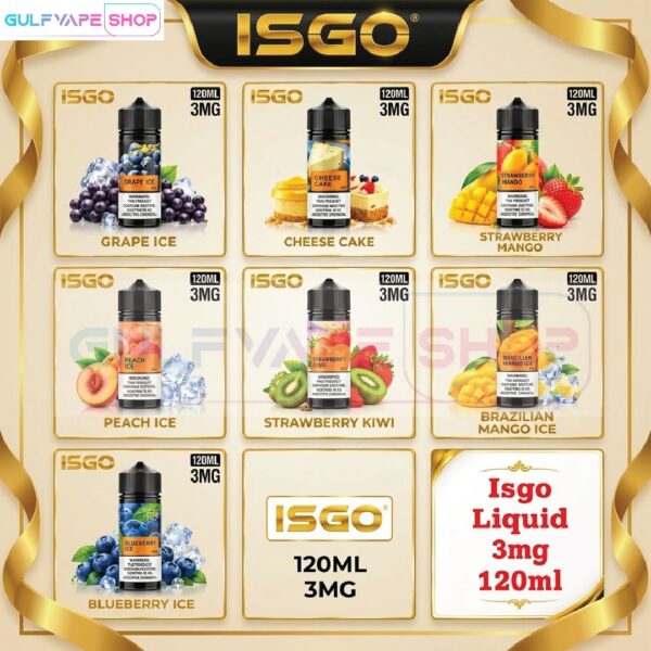 ISGO E-LIQUID 120ML 3MG IN DUBAI